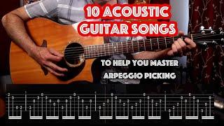 10 acoustic guitar riffs to master arpeggio picking!(Now with moving tabs)