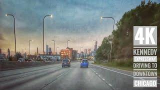 Kennedy Expressway Driving to Downtown Chicago 4K