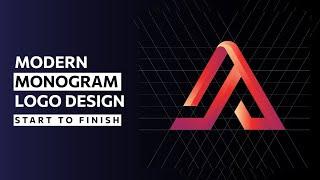 How To Design Modern Monogram Logo | Adobe Illustrator Tutorial