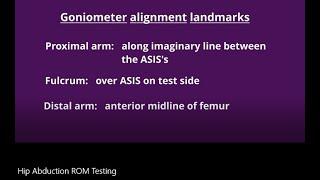 Range of Motion Measurement: Hip Abduction