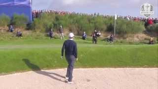 Jimmy Walker with the first eagle of The 2014 Ryder Cup