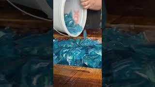 Pouring epoxy rocks