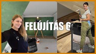 DEKORFESTÉS (zöld a fal?!) + LAMINÁLT PADLÓ｜FELÚJÍTÁS 6