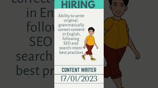 Hiring Content writer skilled in SEO and Content Writing | Work from home jobs | Remote Jobs