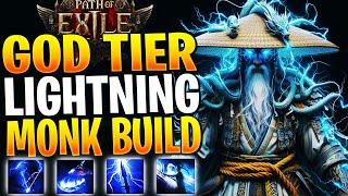 NEW GOD TIER THUNDER LIGHTNING MONK BUILD! POE 2 Monk Build Guide