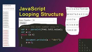 javascript looping structure | javascript looping statements | loops in javascript | avadh tutor