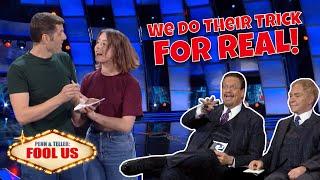 Seren & Nathan ASTONISH Penn & Teller by doing one of their classic tricks for REAL on Fool Us!