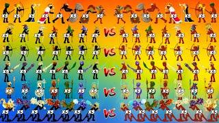 Black Vs Red X5 VS X5 - All Stick Figures - Stick War Legacy Mod -  Who Will Win?