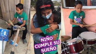 Niño fabricó BATERIA con materiales reciclados y Dios le concedió su deseo 