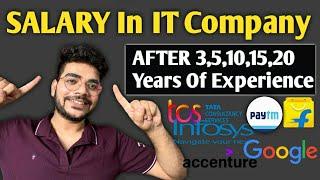 What is the salary package for an IT employee after 3 years, 5 , 10, 15 and 20 years of Experience?