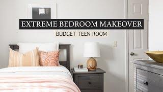 EXTREME SMALL BEDROOM MAKEOVER | minimalist teen bedroom transformation