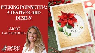 Peeking Poinsettia Festive Card Design