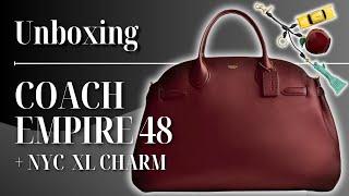 UNBOXING THE MOST VIRAL BAG || COACH EMPIRE 48 & THE GIANT NYC CLUSTER CHARM