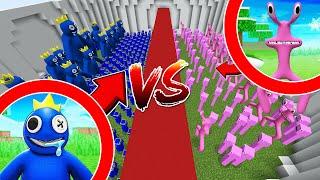 1000 СИНИХ ИЗ РАДУЖНЫХ ДРУЗЕЙ ПРОТИВ РОЗОВЫХ В МАЙНКРАФТ! RAINBOW FRIENDS БИТВА МОБОВ MINECRAFT