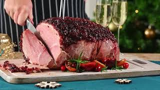 Succulent Cranberry Glazed Wiltshire Christmas Ham from DukesHill