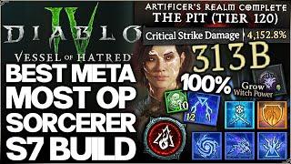 Diablo 4 - New Best Meta 200 BILLION DPS Sorcerer Build Found - S7 OP Lightning Spear Combo - Guide!