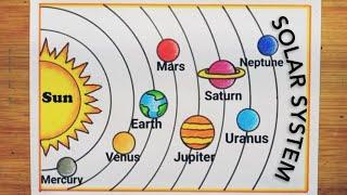 How To Draw Solar System/Solar System Drawing / Solar System Planets Drawing Easy Steps