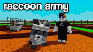 USING RACCOONS TO STEAL THE RAREST FRUITS IN ROBLOX GROW A GARDEN