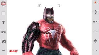 Red Hulk + Batman + Spider Man + Hulk Buster + Bucky Barnes + Wolverine | Fusion Art