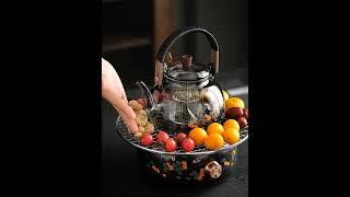 Electric ceramic stove tea maker, high temperature resistant glass kettle, flower teapot #teapots