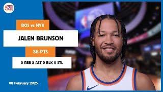 JALEN BRUNSON 36 PTS vs BOS 08 Feb 24-25 NYK Highlights