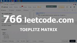 Разбор задачи 766 leetcode.com Toeplitz Matrix. Решение на C++