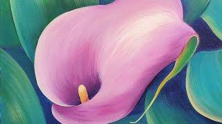 Calla Lily FULL TUTORIAL Acrylic Painting