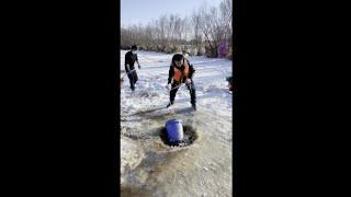 Easy fishing in winter from ice hole