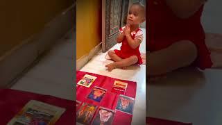 1.5 year old baby performing BAPS puja #babygirl #nishvika #bapspuja #swaminarayan #baps