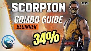 NEW SCORPION BEGINNER COMBO GUIDE| MORTAL KOMBAT 1