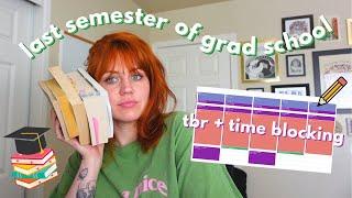 a literature student's last semester of graduate school 🫣 time blocking, tbr, and emotions [cc]