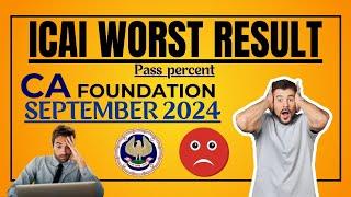 ICAI worst Results Foundation September 2024 Pass Percentage Released by ICAI