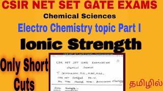 Only Short Cuts : Ionic Strength : Electro Chemistry : Without Calculation : CSIR NET SET GATE EXAM|