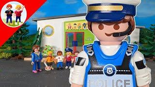 Playmobil Familie Sommer | die Polizei kommt in den Kindergarten | Kinder | deutsch