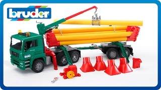 Bruder Toys MAN TGA Pole Loading truck w Portal Jib Crane #02747