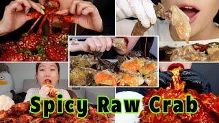 Soy Sauce Marinated Crabs ,Fried Eggs, Rice ,Eating ASMR, No Talking , Korean Popular food Raw Crabs