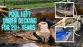 POOL COVERED OVER WITH DECKING RESTORED AFTER 20+ YEARS