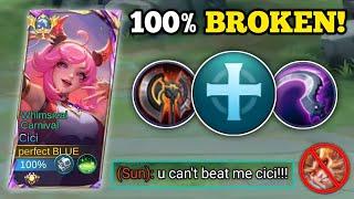 CICI 100% BROKEN BUILD AND EMBLEM!‼️ (must try!) | CICI VS. SUN -MLBB