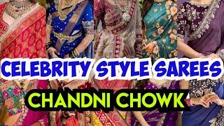 DESIGNER SAREES 2025 BRIDAL PARTY HANDWORK BANARASI SAREES CHANDNI CHOWK DELHI AADYA LATEST SAREES