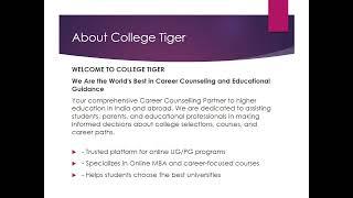 Free Career Counseling for Online UG/PG Courses | Expert Guidance by College Tiger