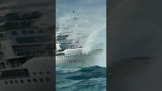 Massive Wave Slams Cruise Ship! Will It Survive?  #scaryocean #massivewave #ship