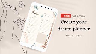 Create Digital Planner on Canva with Hyperlinks Completely for FREE | Goodnotes Digital Planner