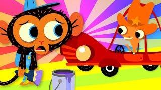 Mr. Monkey Paints A Car | Mr. Monkey, Monkey Mechanic | Full Episode