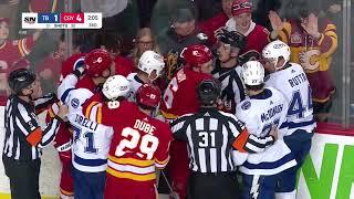 Scrum ensues after Sean Monahan hits Steven Stamkos