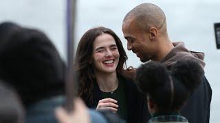 Zoey Deutch kisses Kendrick Sampson filming Something From Tiffany's in New York City