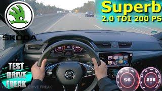 2022 Skoda Superb 2.0 TDI SCR DSG 200 PS TOP SPEED AUTOBAHN DRIVE POV