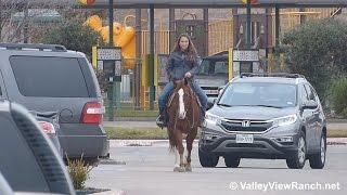 Countin On Daisy - riding in town - Valley View Ranch