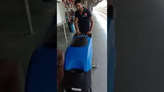 kruger floor cleaning machine cleaning railway platform