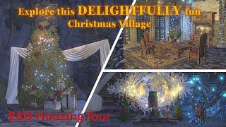 AMAZING ESO Housing Tour - Lil_Lexi's Forgemaster Falls, "Lexi's Xmas Village" complete with SLIDE