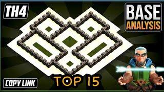 New Best Town Hall 4 War/Trophy Base Design(top 15)With Link In Coc || Th 4 base Copy Link in Coc ||